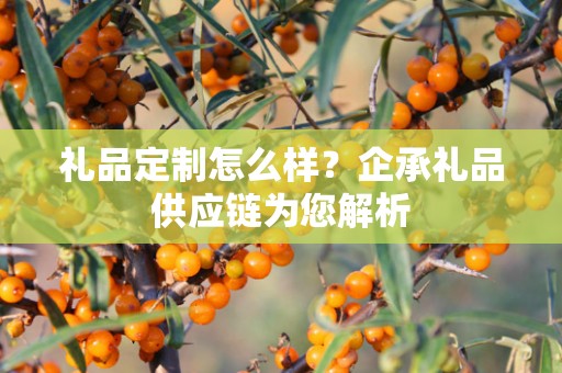 礼品定制怎么样？企承礼品供应链为您解析